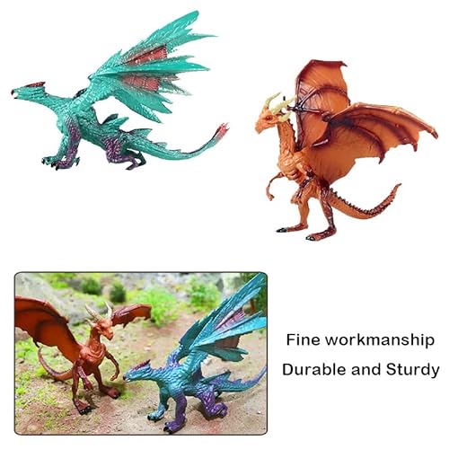 Hiawbon 12 Pcs Mini Dragon Figurine Kit 3 Inch Realistic Hand Painted Dragon Models Plastic Magic Dragon For Birthday Party Favors Cupcake Toppers #TOP4