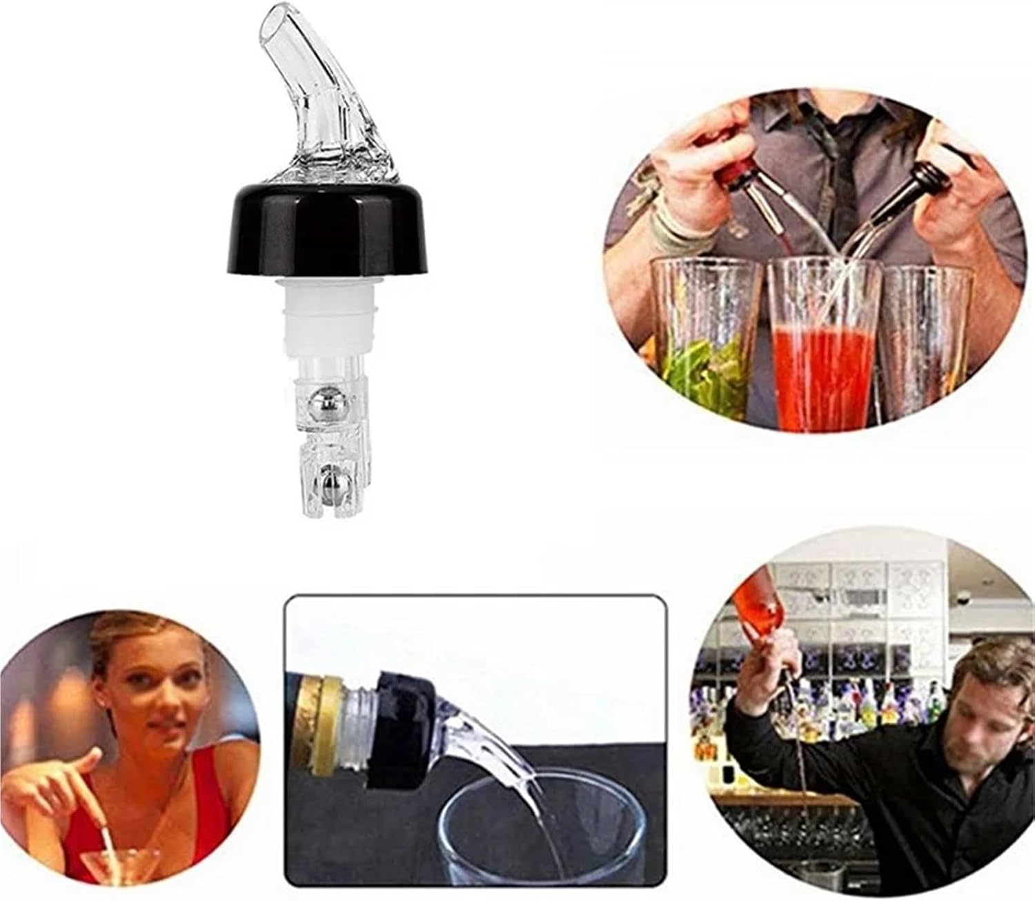 30ml Plastic Liquor Pourer Olive Oil Wine Bottle Pour Spout Plug Stopper Cork Wine Dispenser Leakproof Bar Supplies Pour Spouts for Liquor Bottles(3pcs white)