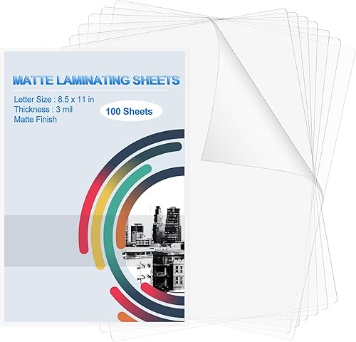 Geyoga 50 hojas de laminación mate con capacidad para 8.5 x 11 pulgadas, bolsas de laminado térmico mate (3 mil), 9 x 11-12 pulgadas, hojas de