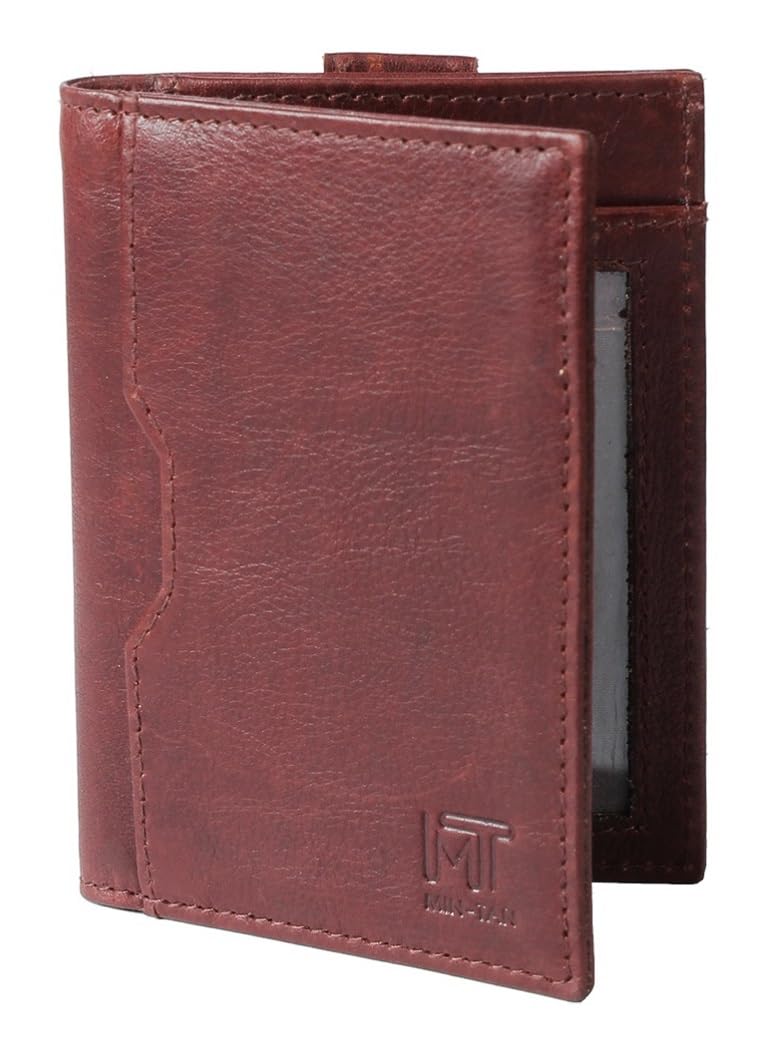 Leather Money Clip Wallet, Slim Wallet for Men, Card Holder Slim Mens Leather Front Pocket Bifold (Nappa RED)-image-15