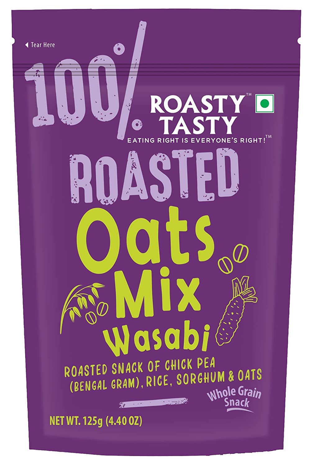 Roasty Tasty Roasted Oats Mix Wasabi | Healthy Snacks | Chickpeas Diet Chiwda | Roasted Snack, Not fried Snack | Chivda | Roasted Namkeen Mixture | Guilt Free | Protein Snack | Crunchy & Tasty | 125g (B0C1ZG9LLP) Amazon Price History, Amazon Price Tracker