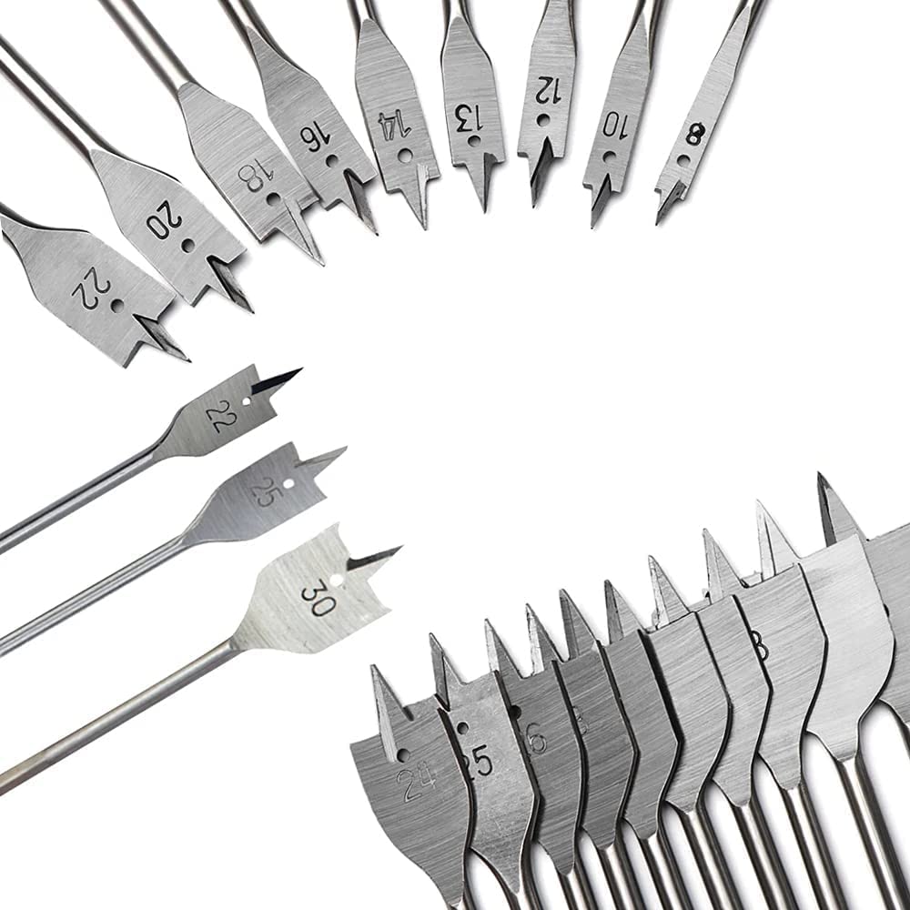 6-50Mm Flat Drill High-Carbon Steel Wood Flat Drill Set Woodworking Spade Drill Bits Durable Woodworking Tool Sets-19Mm