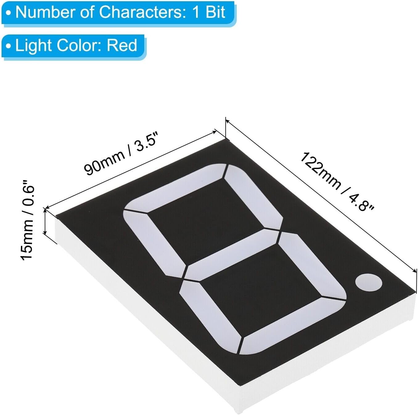 Common Cathode 7 Segment 10 Pin 1 Bit 9.5V 4" LED Display Digital Tube Red YENCONG650