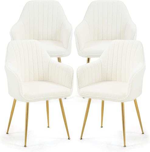 Miniatura 9 de AVAWING Modern Living - Juego de 2 sillas con reposabrazos decorativos para sala de estar, comedor, de terciopelo, tapizado, de mediados de siglo,