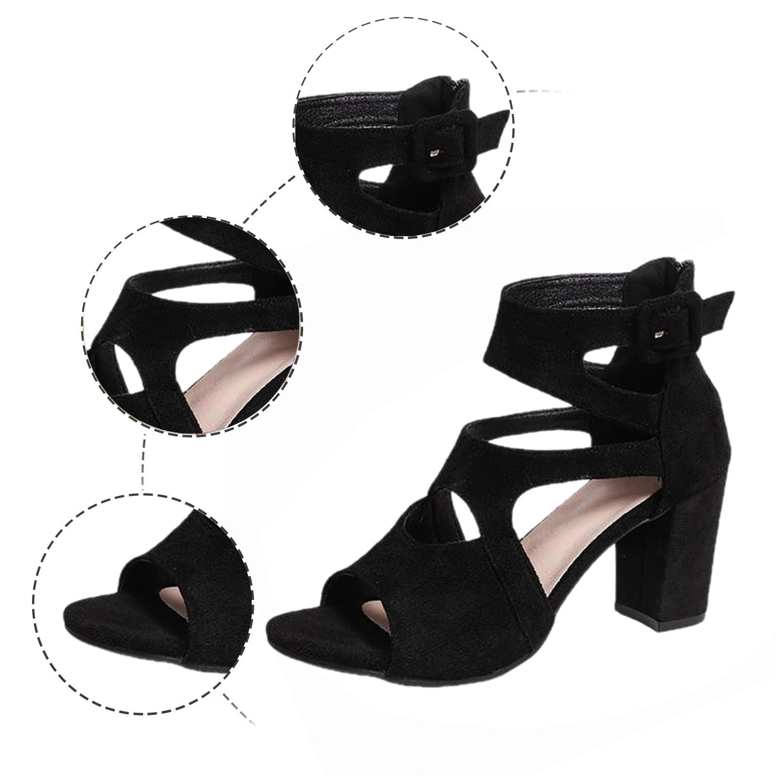 Sandalen Damen mit Absatz Sommer Hallux Valgus High Heels Schuhe Sommerschuhe Offene Slingback Pumps Elegant Sandaletten Absatzschuhe Sandale & Slides Tanzschuhe - 4