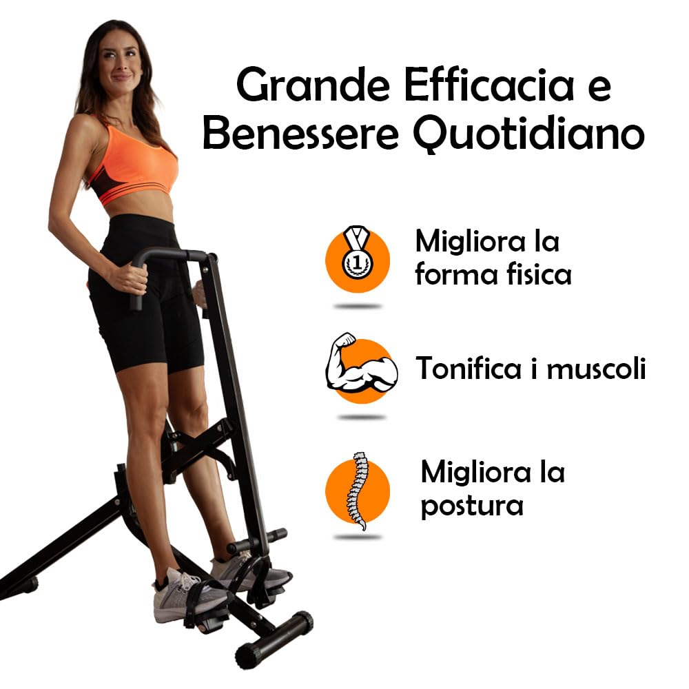 GIORGIO MASTROTA Total Power Crunch Originale Media Shopping con Display e App Fitness|Attrezzo macchinario panca multifunzione palestra in casa ripiegabile|Glutei Addominali Gambe Braccia Aerobica