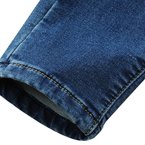 Toddler Kid Boy Elastic Mid Waist Washed Full Length Straight Pants Denim Jeans(D,6 Years) #TOP4