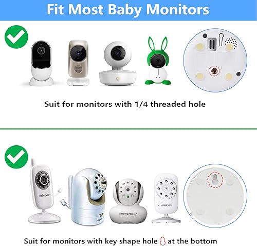 Miniatura 2 de Soporte universal para monitor de bebé para ANMEATE SM24, Arlo, Motorola, Owlet Cam y la mayoría de los monitores de bebé, soporte flexible para