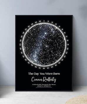 Custom Star Map Poster Print Gift Personalized Chart Night Constellation Wedding Anniversary 14st