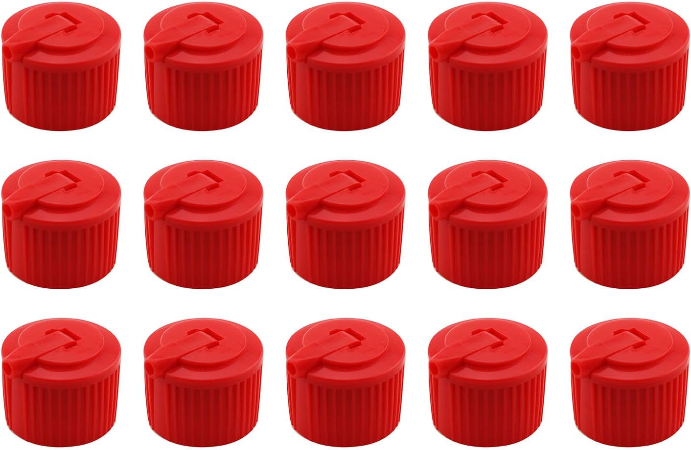15PCS 28 Teeth 410 Pointed Plastic Bottle Caps Red Inner Diameter 28mm 1.10in With Flip Top Design For Shampoo Lotion Moisturizer And Grease Bottle Cap Replacement