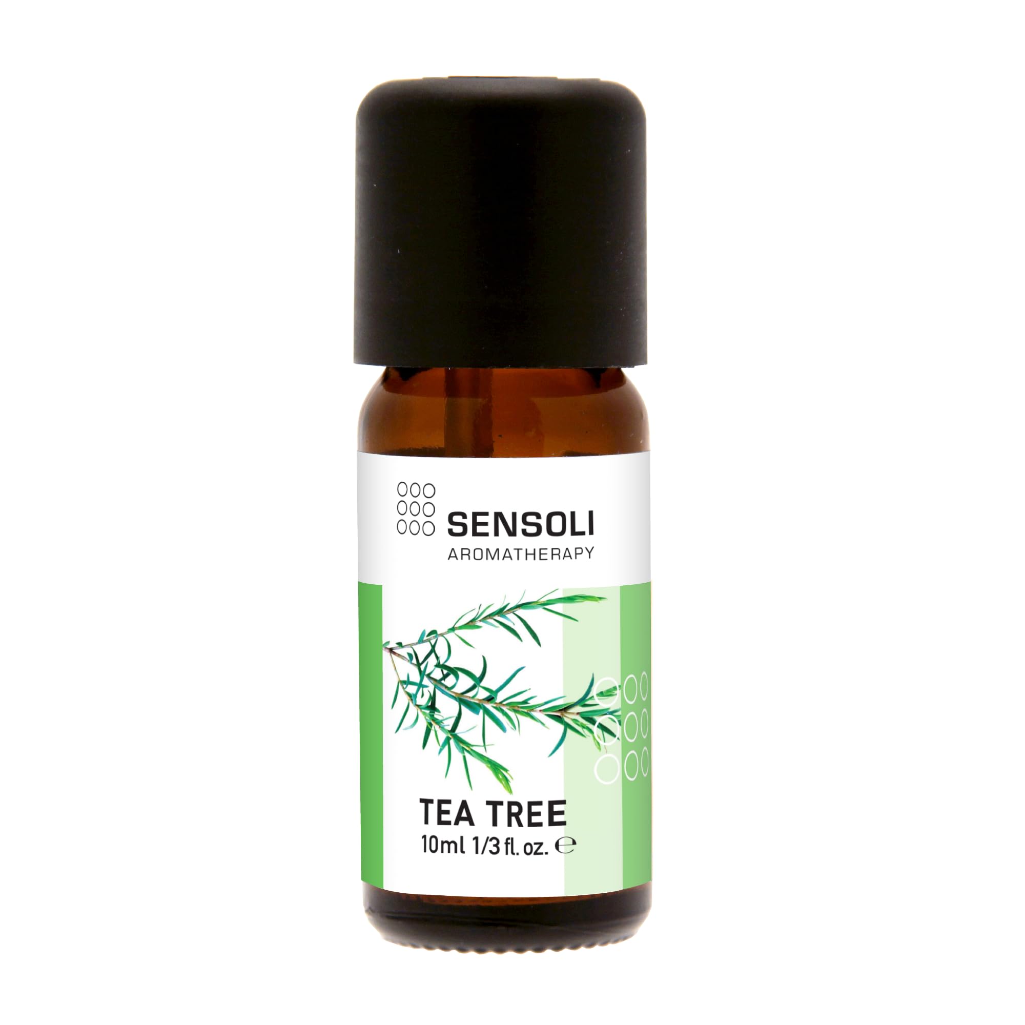 SENSOLI Tea Tree Essential Oil 10ml – 100% Pure Melaleuca Alternifolia, Amber Glass Dropper Bottle – Aromatherapy Essential Oil for Diffusers, Massage & DIY Blends
