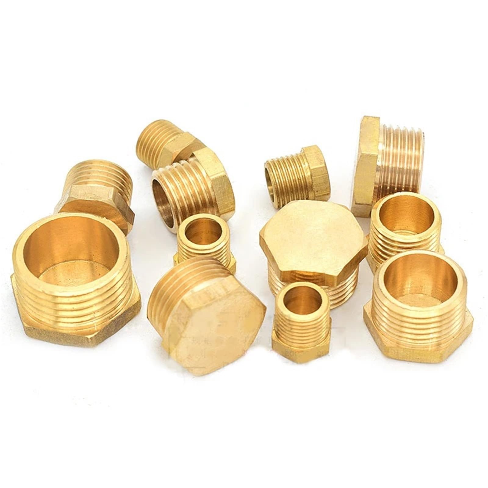 Miedź 1/8 "1/4" 3/8" 1/2" 3/4" gwint zewnętrzny mosiężny rura sześciokątna końcówka złączka łącznik łącznik adapter przyłączeniowy 10 sztuk (10 szt. męski plug, 3/4")