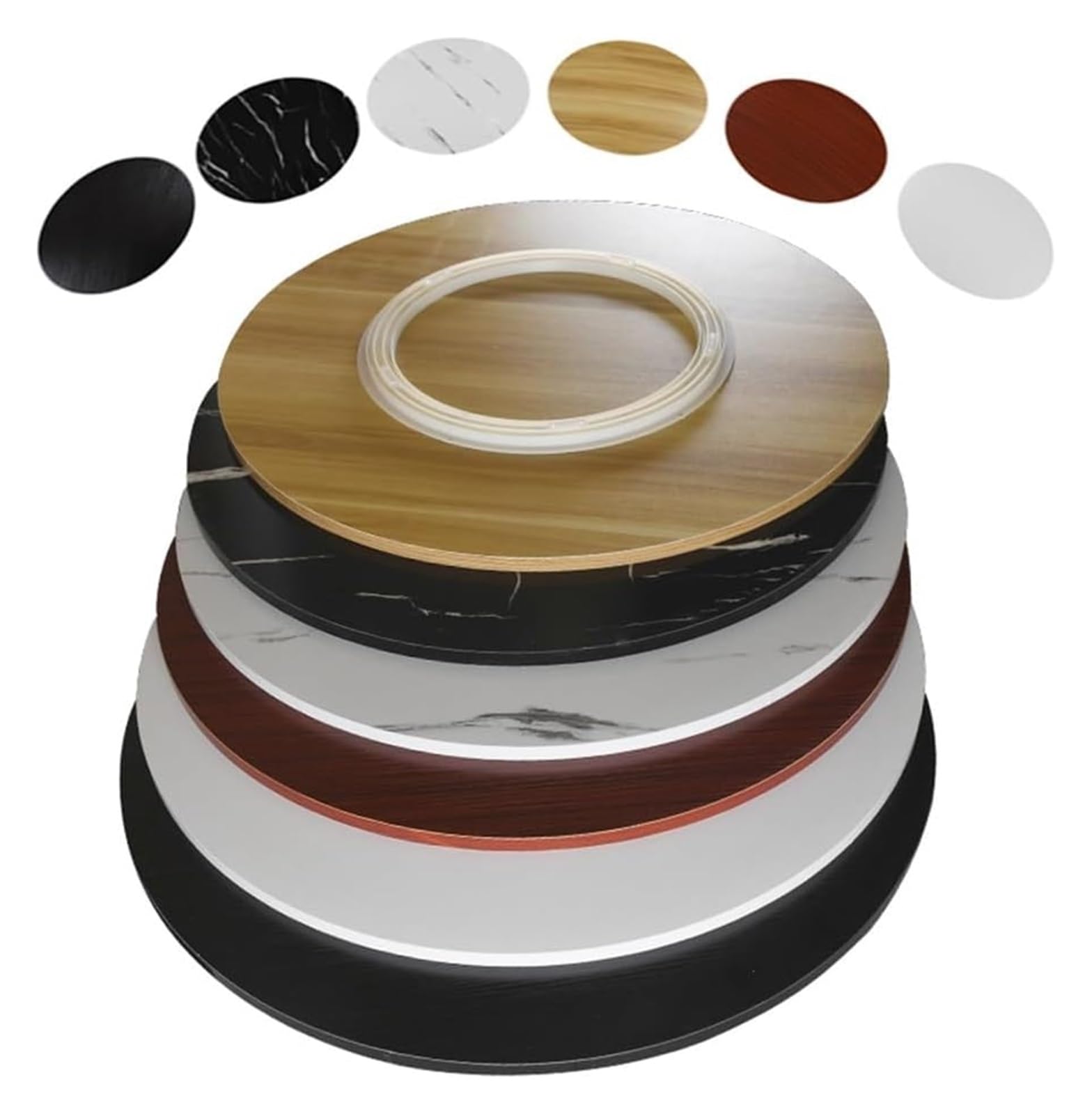 Plateau tournant rond en bois de 101,6 cm pour le service de la table de salle à manger