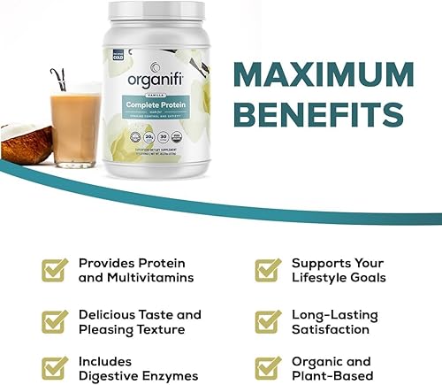 Miniatura 3 de Proteína completa sabor a chocolate, proteína orgánica vegana a base de plantas en polvo con enzimas - suministro para 30 días - Sin soja, lácteos o