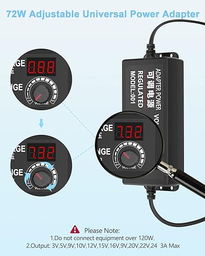 Miniatura 3 de Aclorol Adaptador de CA universal 3V-24V 3A 72W Fuente de alimentación ajustable DC 3V 5V 6V 9V 12V 24V 100-240V Convertidor CACC Varios conmutación