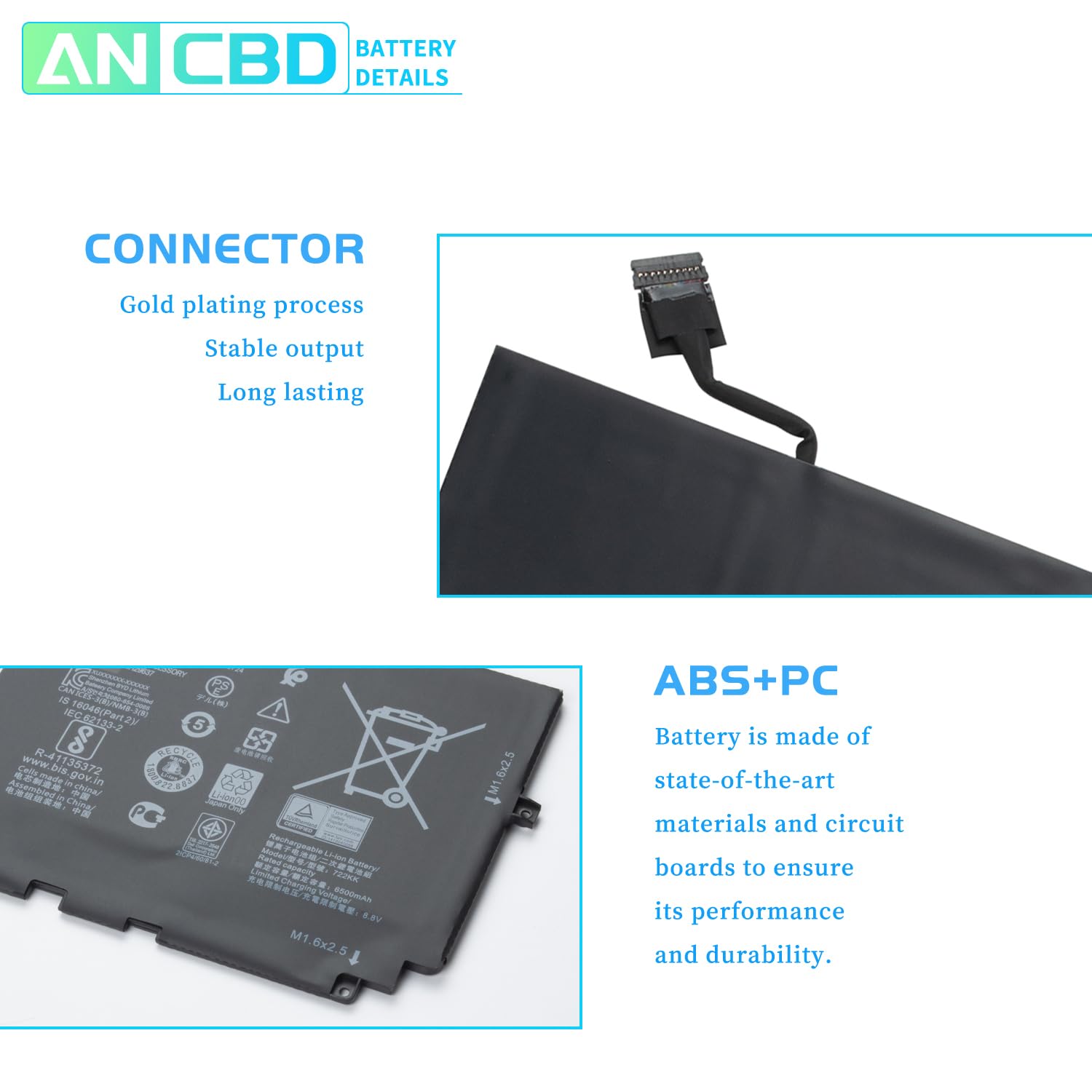 Amazon.com: ANCBD 722KK Laptop Battery Replacement for Dell XPS 13