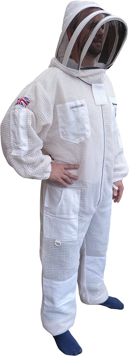 Bee Suit 3 Layer Ultra Ventilated White Beekeeping Suit Beekeeper Ultra protection wasp suit