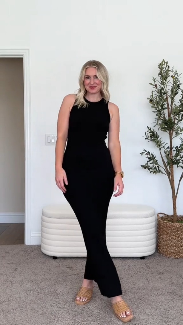 Popilush High Neck Black Maxi Dress for Women Built in Bra Basic Sleeveless  Bodycon Dresses for Women at Amazon Women's Clothing store