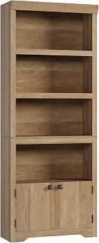5-Tier Bookshelf, 69 Tall Adjustable Bookcase with Doors, Display Shelf