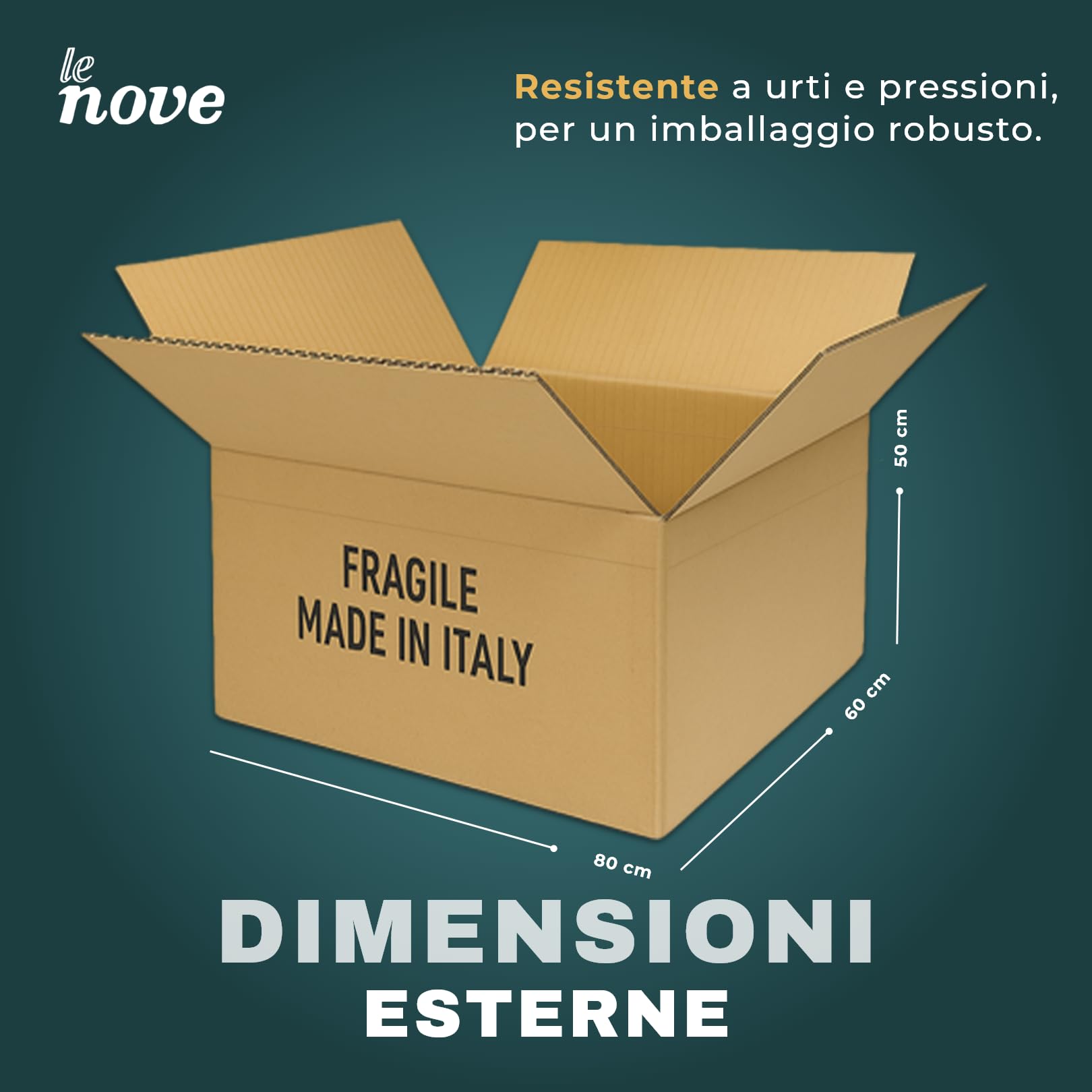Scatole Cartone Doppia Onda 80x60x50 cm 5 Pezzi per Trasloco Spedizione Stoccaggio