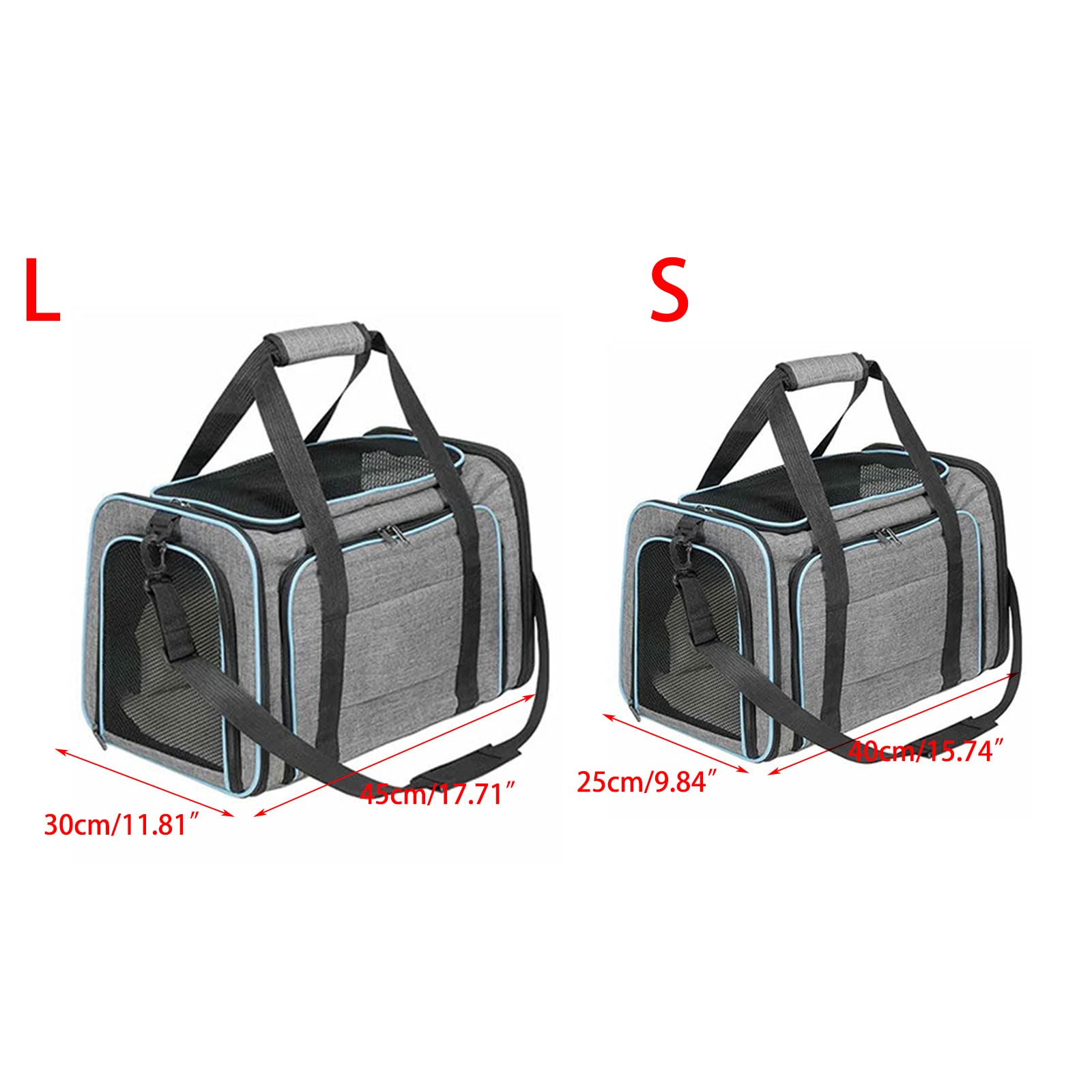 Bolsa transportadora para perros de viaje para mascotas, bolsa de transporte de gran capacidad para gatos con correas, suministros de bolsa para gatos