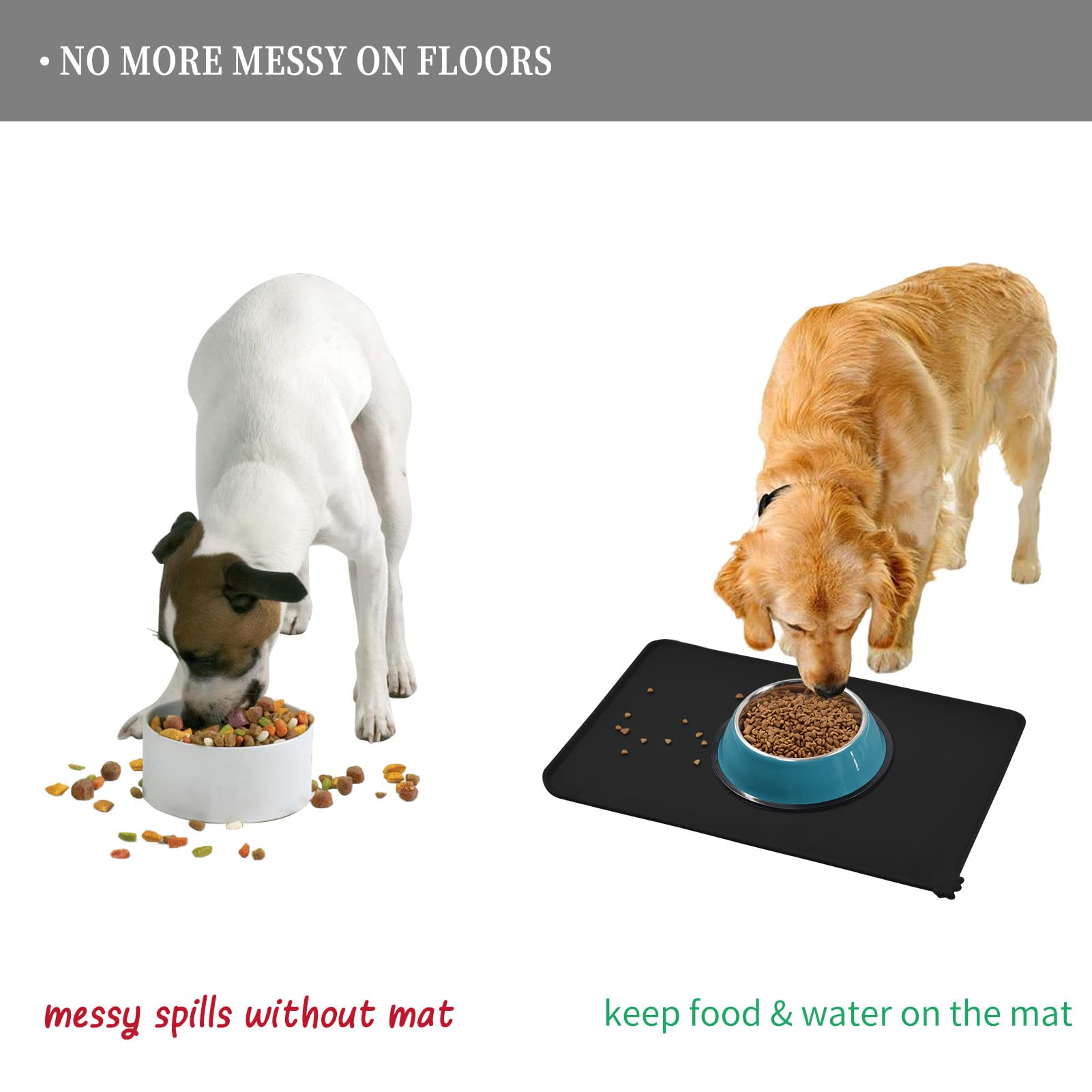 Reopet Silicone Dog Cat Bowl Mat Non-Stick Food Pad Water Cushion Waterproof - Multiple Colors, Sizes & Purposes