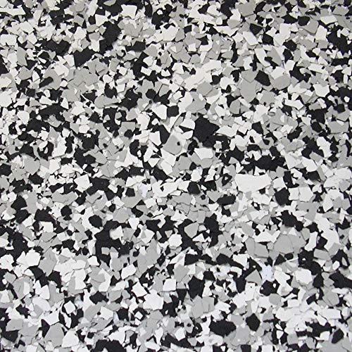 The Original Color Chips 1/4" Decorative Floor Coating Flakes for Epoxy Flooring - Enhance Interior/Exterior Surfaces - for Garages, Basements, Showrooms - Premade Blends (1 Pound, Black Marble Blend)