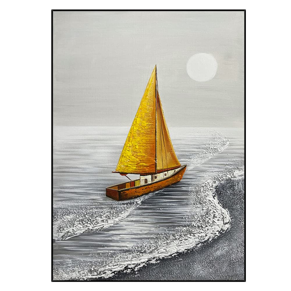 Peinture à l'huile sur toile pour salon moderne et chaleureux