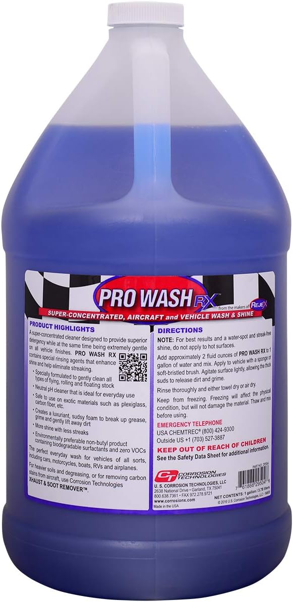 Shampoo Veicular Corrosion Technologies Pro Wash RX 29504 (1 gal) – Limpeza e Brilho | Elimina Manchas | pH Neutro para Uso Diário | Remove Gordura