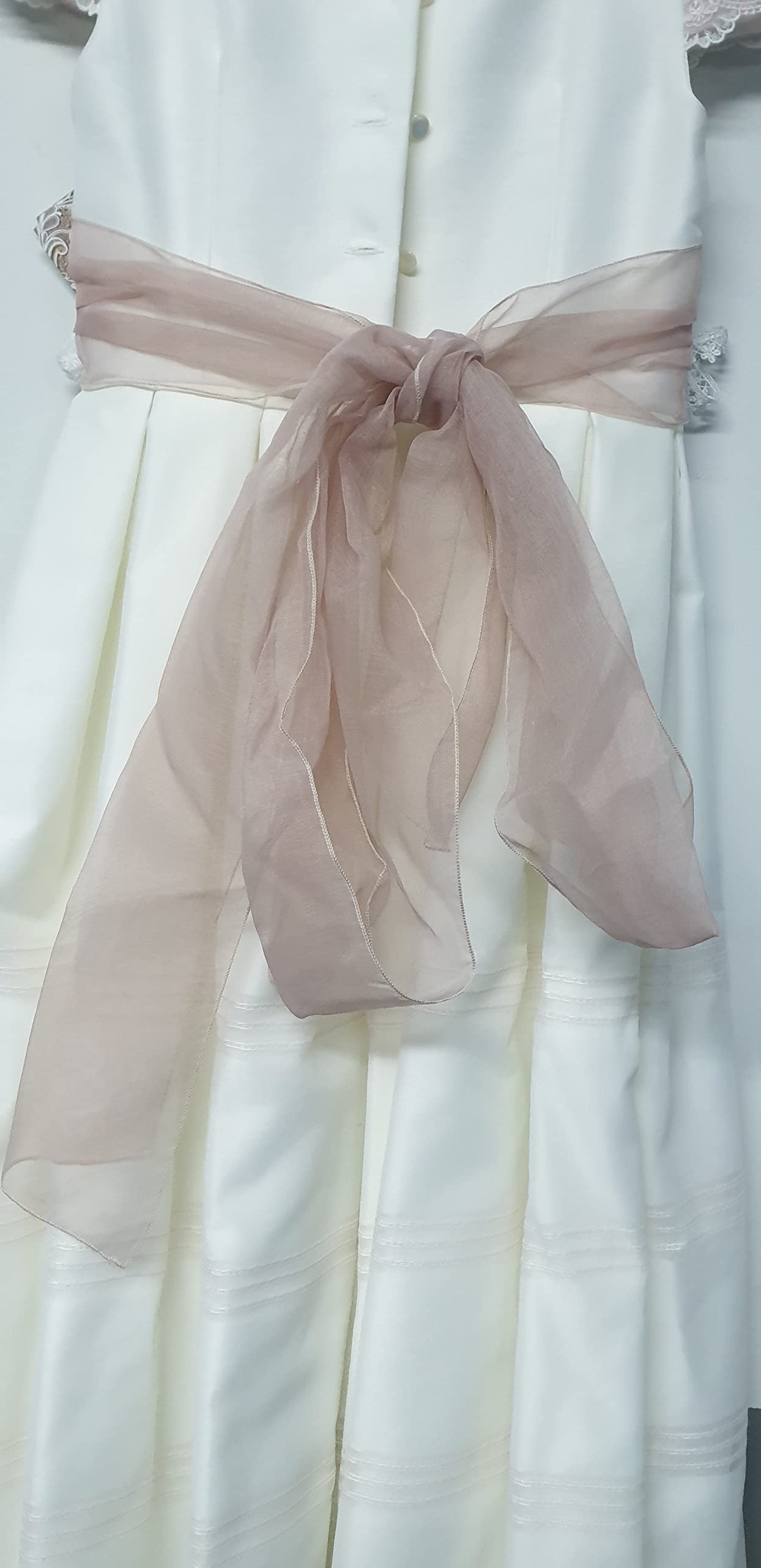 MAHAVIRA Vestido Primera Comunión Niña Estilo Clásico con Bordados y Encajes - Talla 105