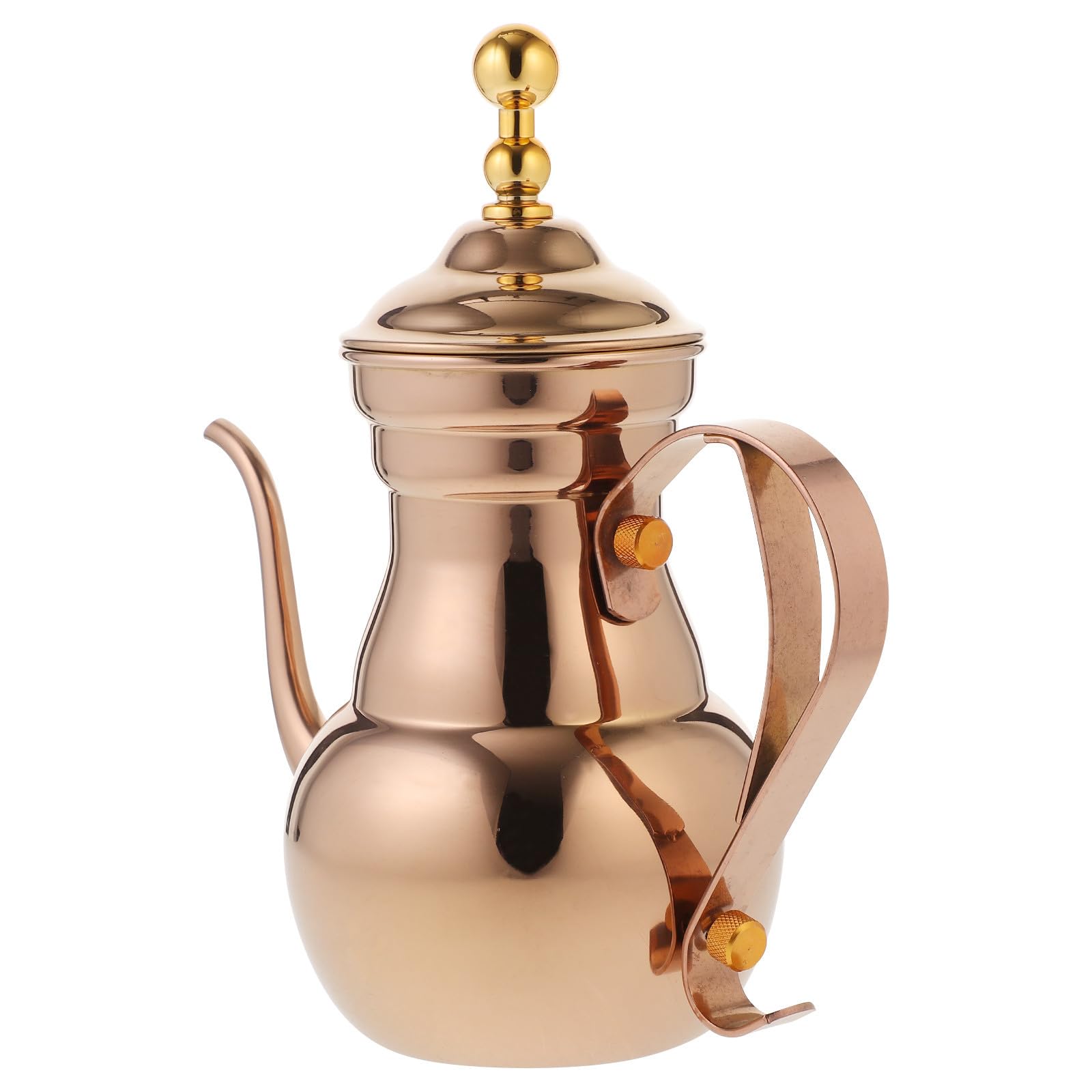 Cabilock Tetera Decorativa de Acero Inoxidable Dorada de 700ml con Filtro Excelente y Diseño Delicado y Práctica y Decorativa Práctica para Oficina y Negocios para Oficina Negocios