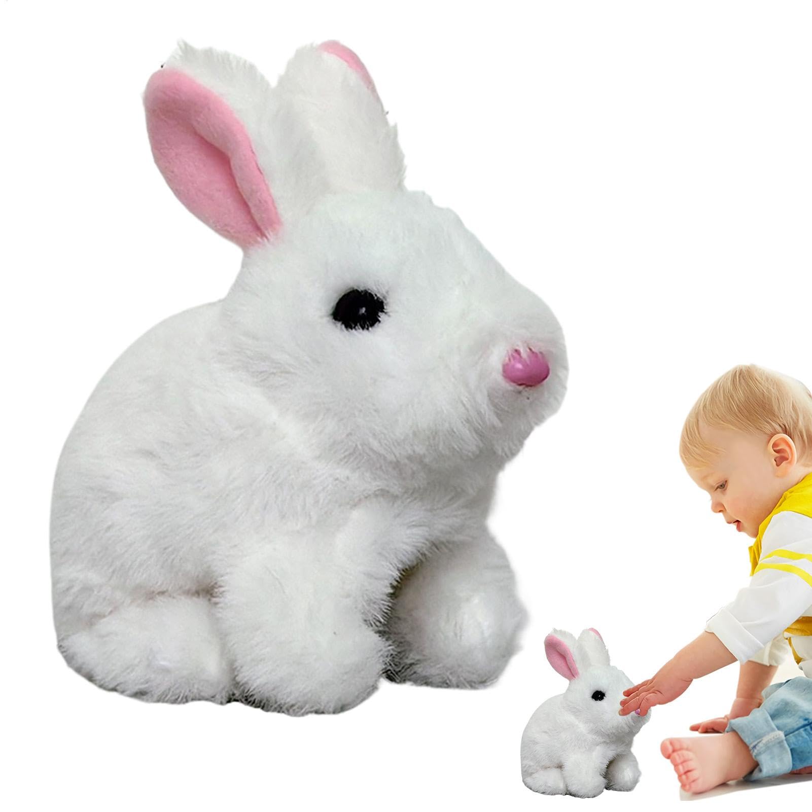 Bunny interactif réaliste, animal en peluche de lapin interactif Plalusie | Plaousie de lapin de pour animaux de compagnie réaliste, saut, oreilles tremblantes, bouch Bunny interactif réaliste, animal en peluche de lapin interactif Plalusie | Plaousie de lapin de pour animaux de compagnie réaliste, saut, oreilles tremblantes, bouch