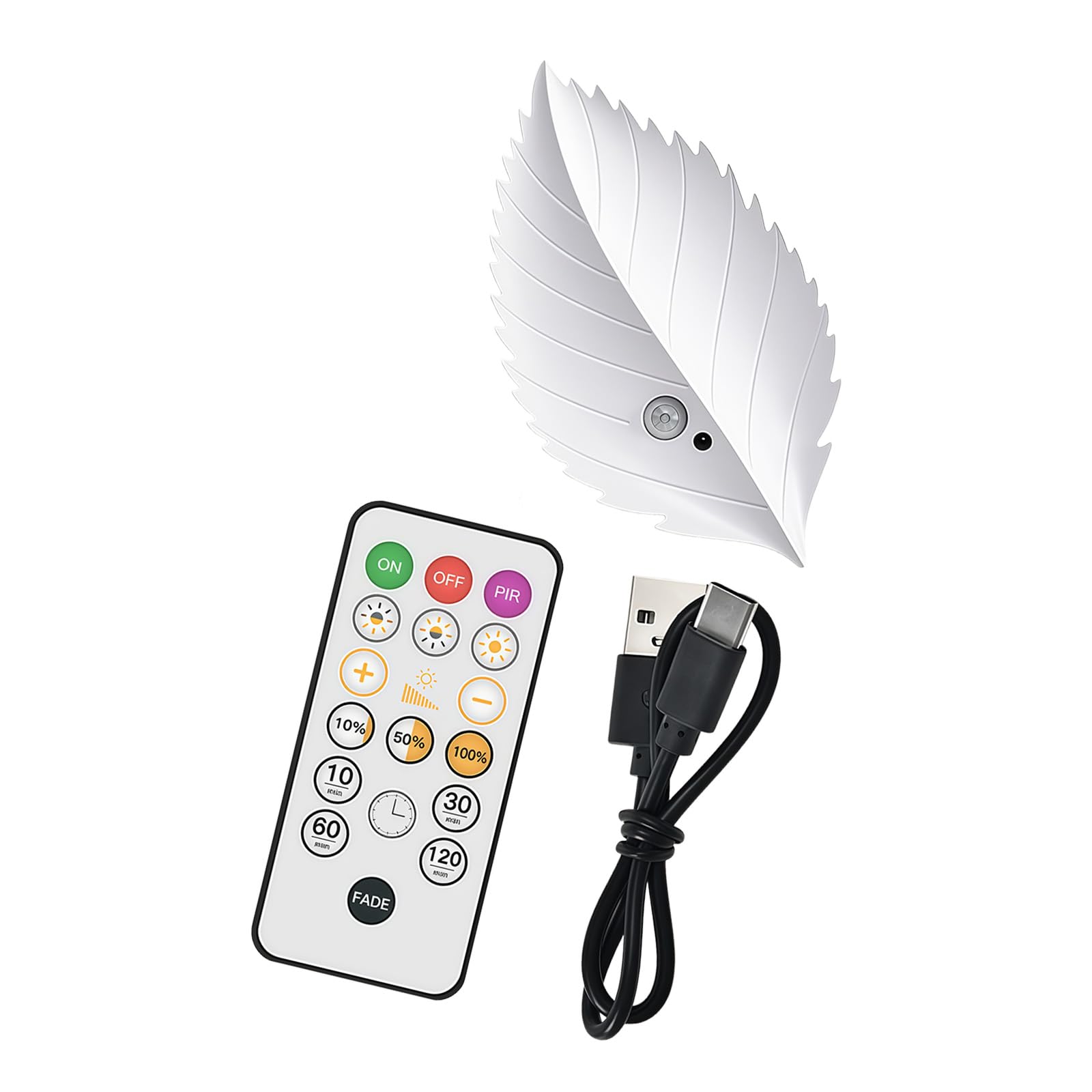 Kalttoy Yellow Light Remote Control Led Night Light Unique Leaves Wall Sensors Light With Adjustable Brightness For Modern Homes Decoration Unique Art Decoration