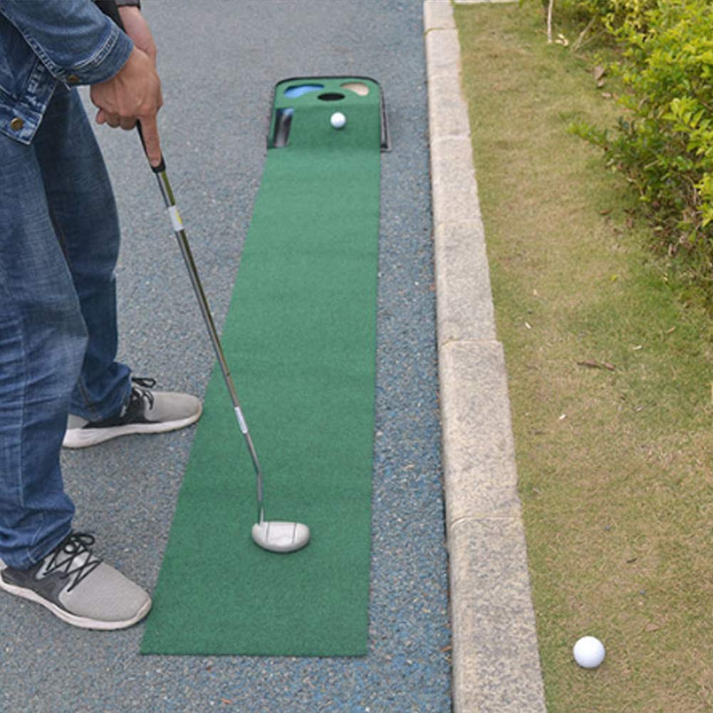 Plastic Indoor Outdoor Golf Putting Mat Hitting Practice Pad Automatic Ball Return Training Equipment (0.33 * 2.5m)