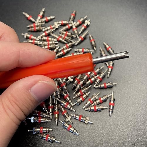 Miniatura 4 de Aracey 6 herramientas de extracción de vástago de válvula de neumático, herramienta de extracción de núcleo de válvula de doble cabezal simple y