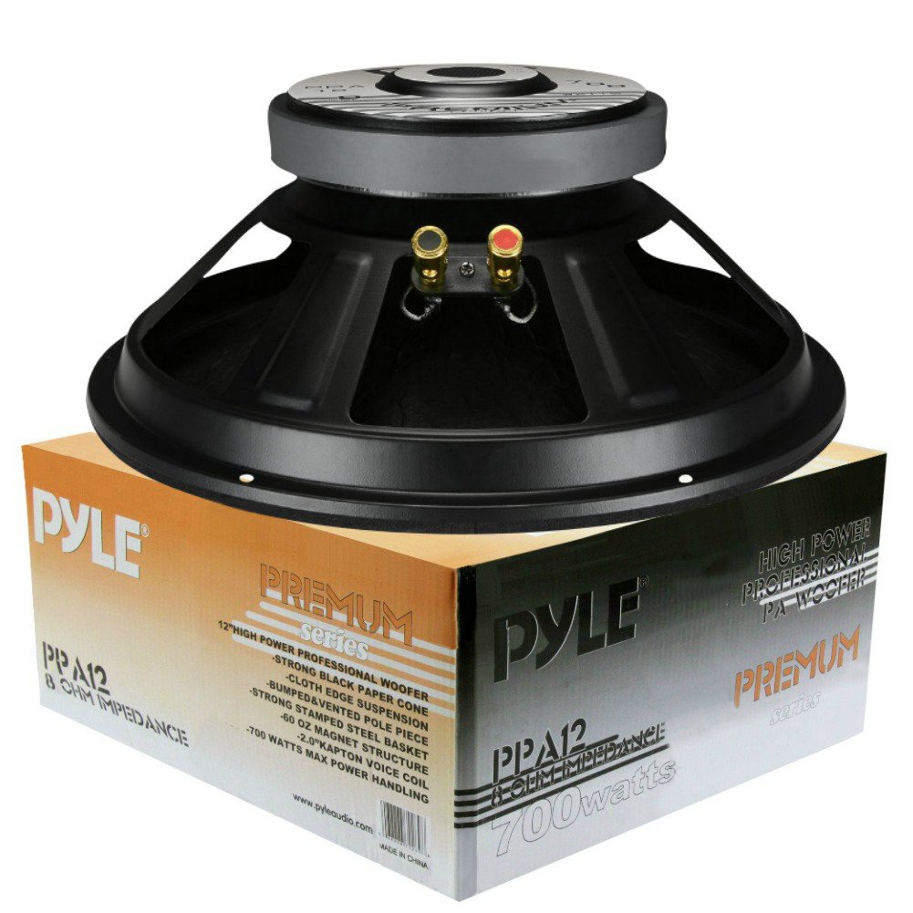 Pyle 1 WOOFER PPA12 PPA 12 altoparlante diffusore 30,00 cm 300 mm 12" 350 watt rms 700 watt max impedenza 8 ohm casa feste disco party, 1 pezzo