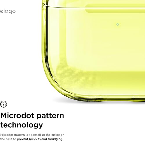 Miniatura 6 de elago Funda Transparente Compatible con Estuche AirPods 4 - Compatible con Estuche AirPods de 4ª Generación, Mosquetón Incluido, Amarillamiento