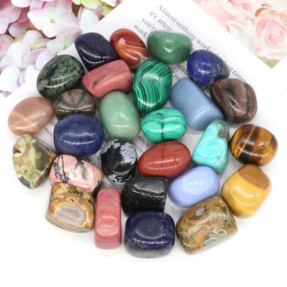 Piedras naturales pulidas, mineral a granel, grava, muestra, cristales curativos, cuarzo, minerales energéticos, acuario, decoración del hogar, gemas decorativas, ágata de encaje azul, 200 g