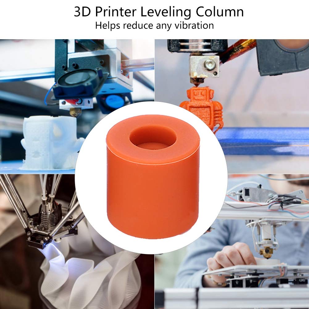 Heatbed Silicone Leveling Column, 12Pcs 3D Printer Hot Bed Mounts Column Stable Tool, Heat-Resistant and Wear-Resistant Spring 16mm Silicone Buffer