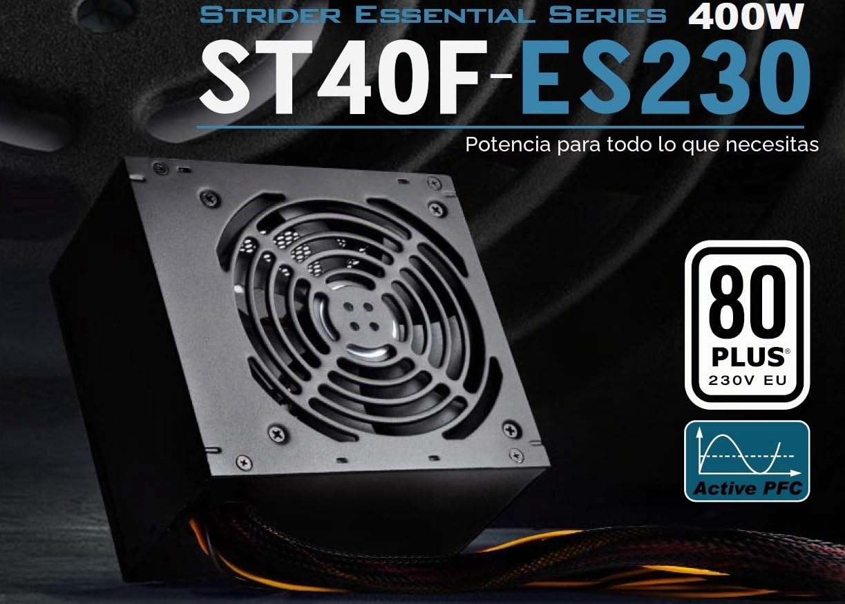 SilverStone SST-ST40F-ES230 - Serie Strider Essential, 400W 80 Plus 230V EU ATX PC Fuente de alimentación, 120mm