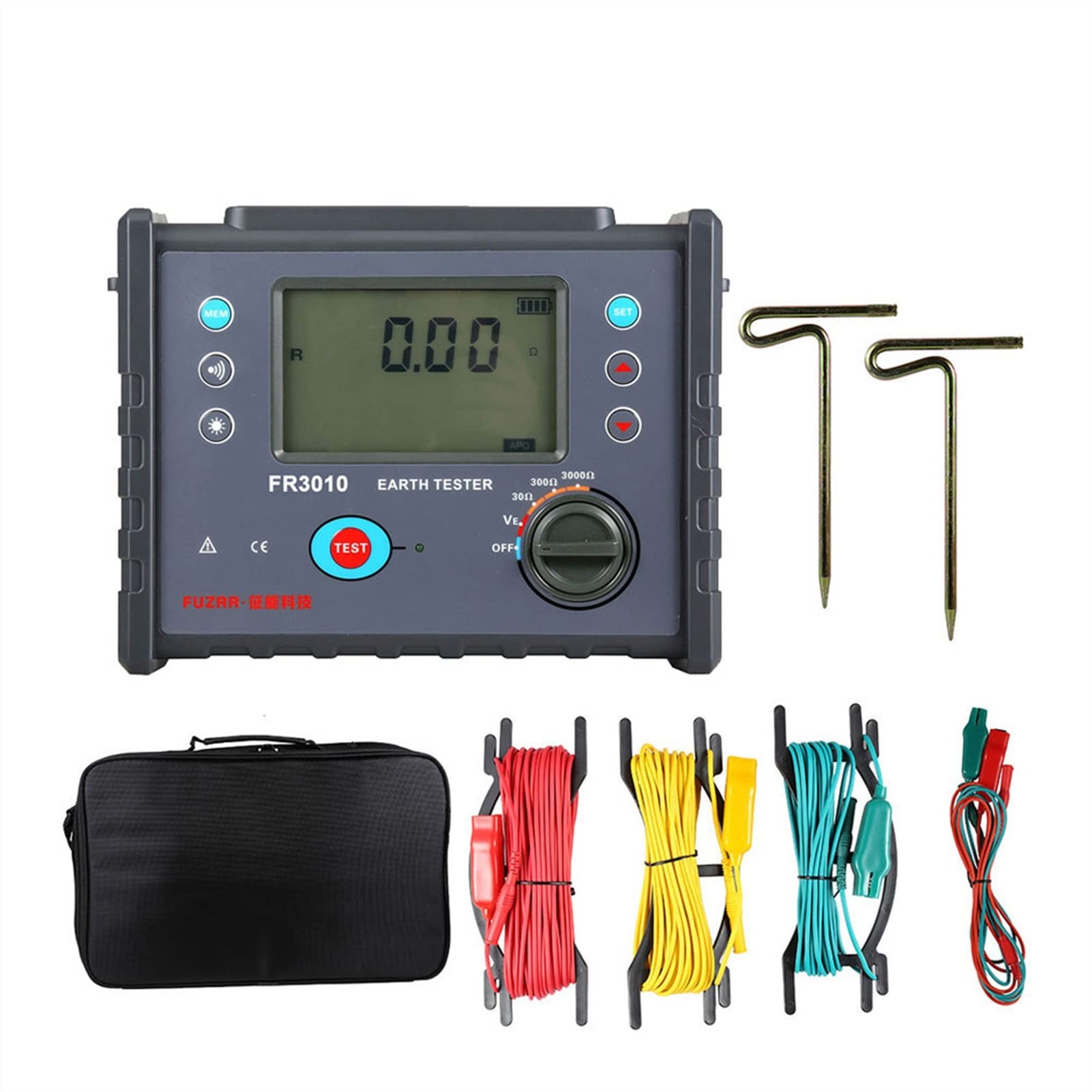 Joliane One Color Fr3010 Digital Ground Resistance Tester Earth Ground Voltage 600V