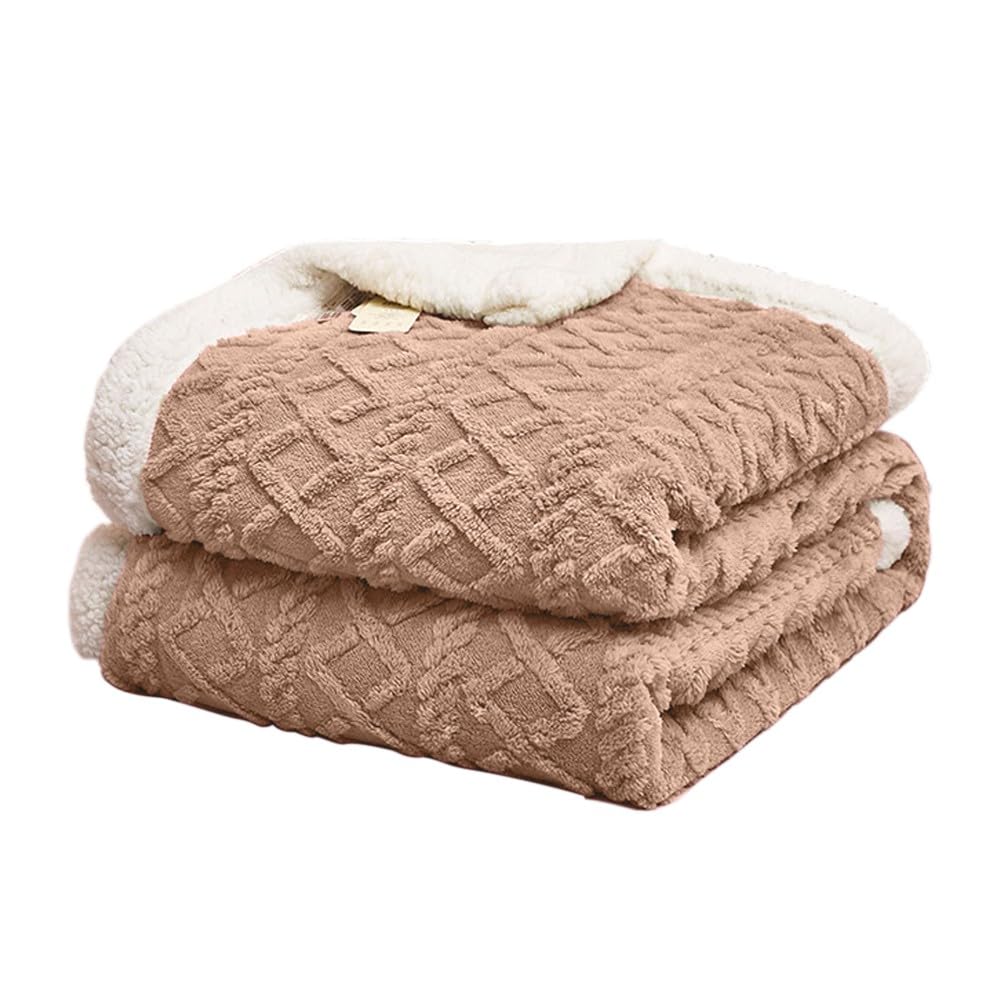 RONGESAEFS Throw Blanket Sofa,Sherpa Fleece Throw Blanket,Throw Blanket for Couch Sofa,Fluffy Fuzzy Soft Warm Jacquard Coral Fleece Blanket for Sofa,Bed and Couch(Color:D,Size:150x200cm)