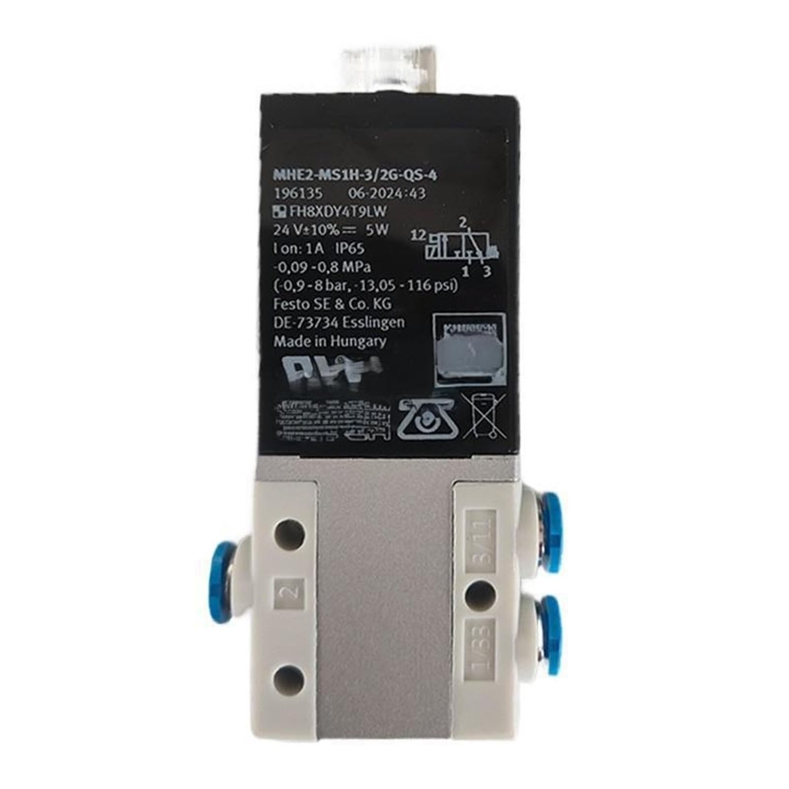 Électrovanne MHE2-MS1H-3/2G-QS-4 évite les fuites d'air et les pannes de lignes