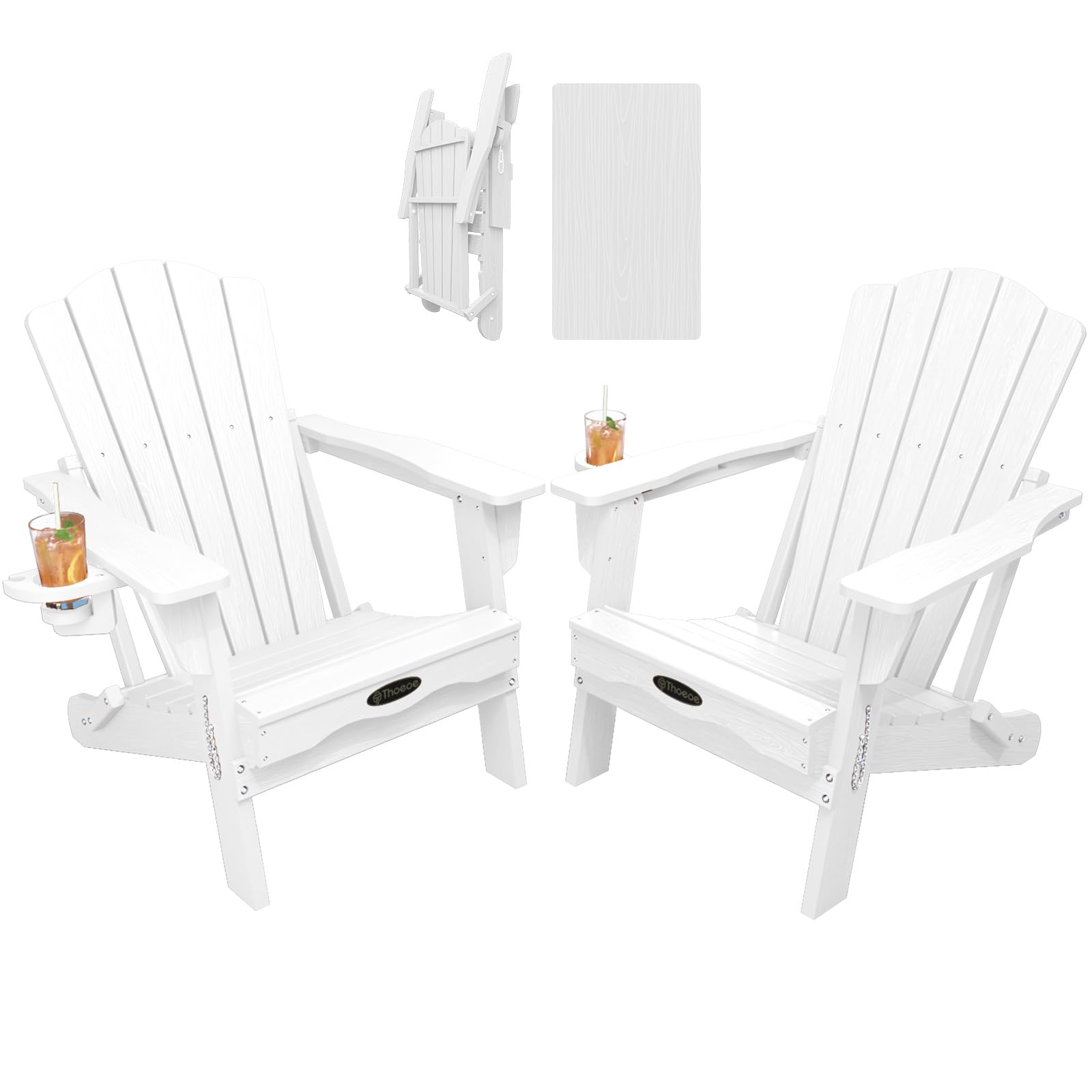 THOEOE Folding Adirondack Chair Set of 2