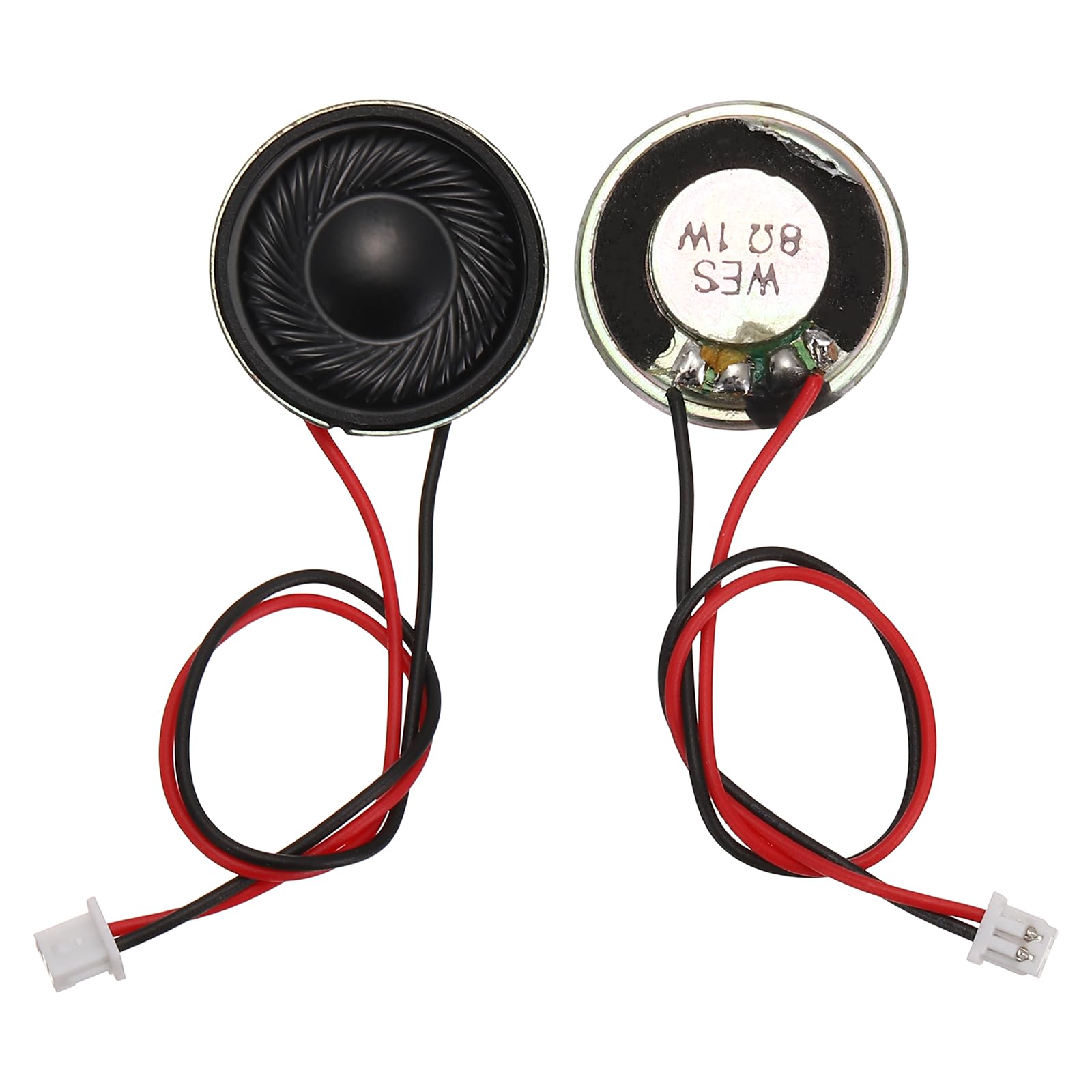 QUARKZMAN 2 Stück 8 Ohm Kleiner Lautsprecher 1W 20mm Durchmesser Metallgehäuse Runder Magnet Winziger Lautsprecher Mit 100mm Anschlussdraht Mikro Intern Für DVD EVD Mini Heim Audio