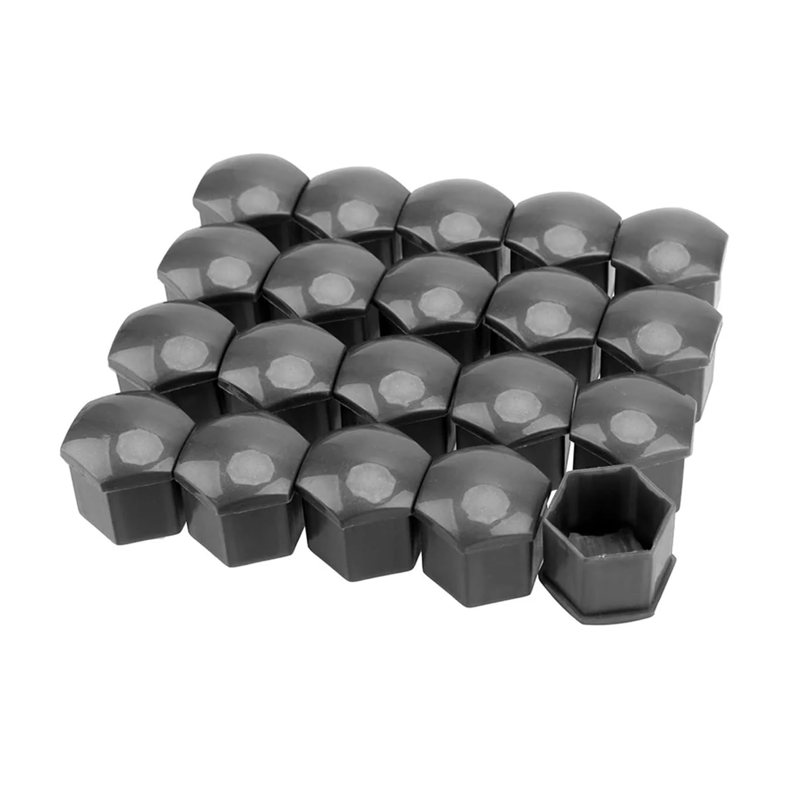QIZUN 20 Pcs Wheel Nut Covers for Abarth 500 595 695 Coppa Coppone, Hexagon Wheel Bolt Caps Lug Nut Covers with Removal Tool, Dustproof Bolt Protectors,Grey