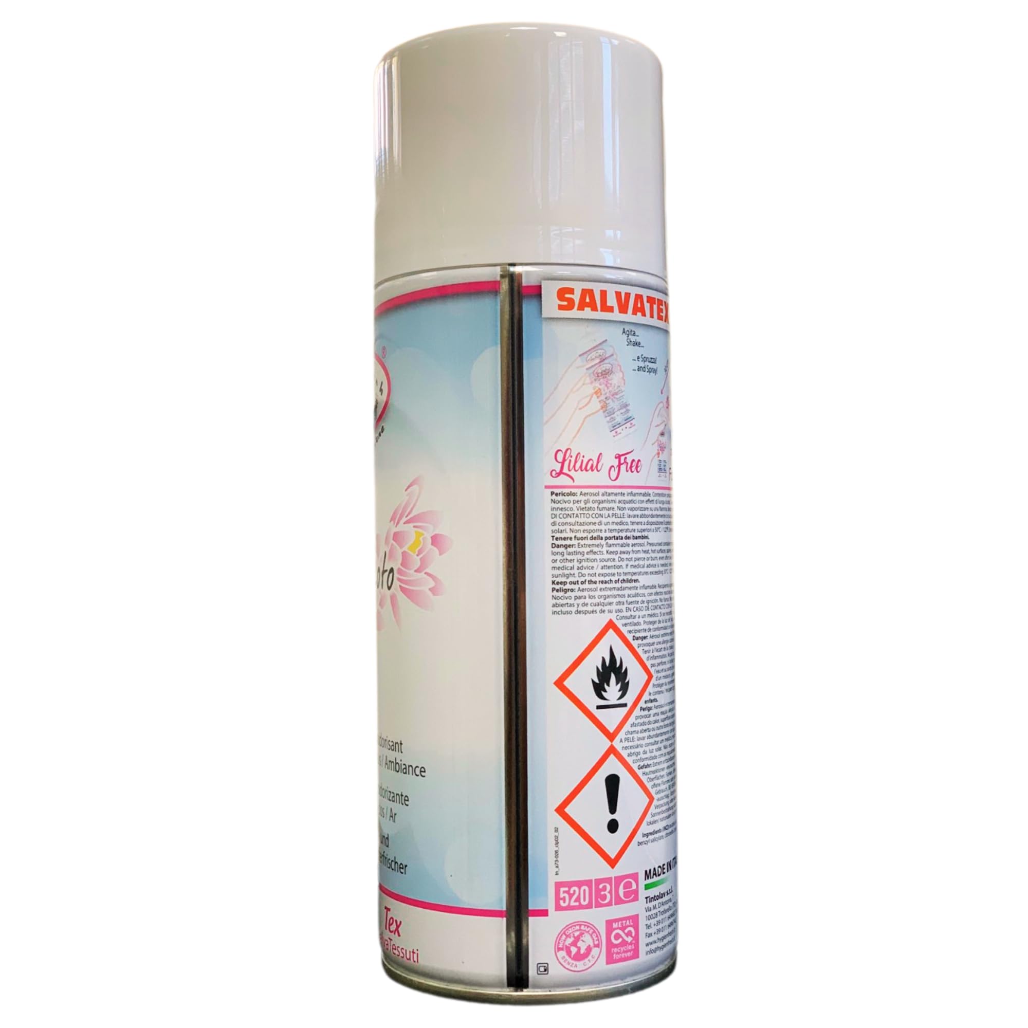 HYGIENFRESH TINTOLAV SET 4 PEZZI Deodorante Salva Tessuti spray, fragranza FIOR DI LOTO formato 400ml più gel assorbi odori a lunga durata Profumazione Assortita 150 G