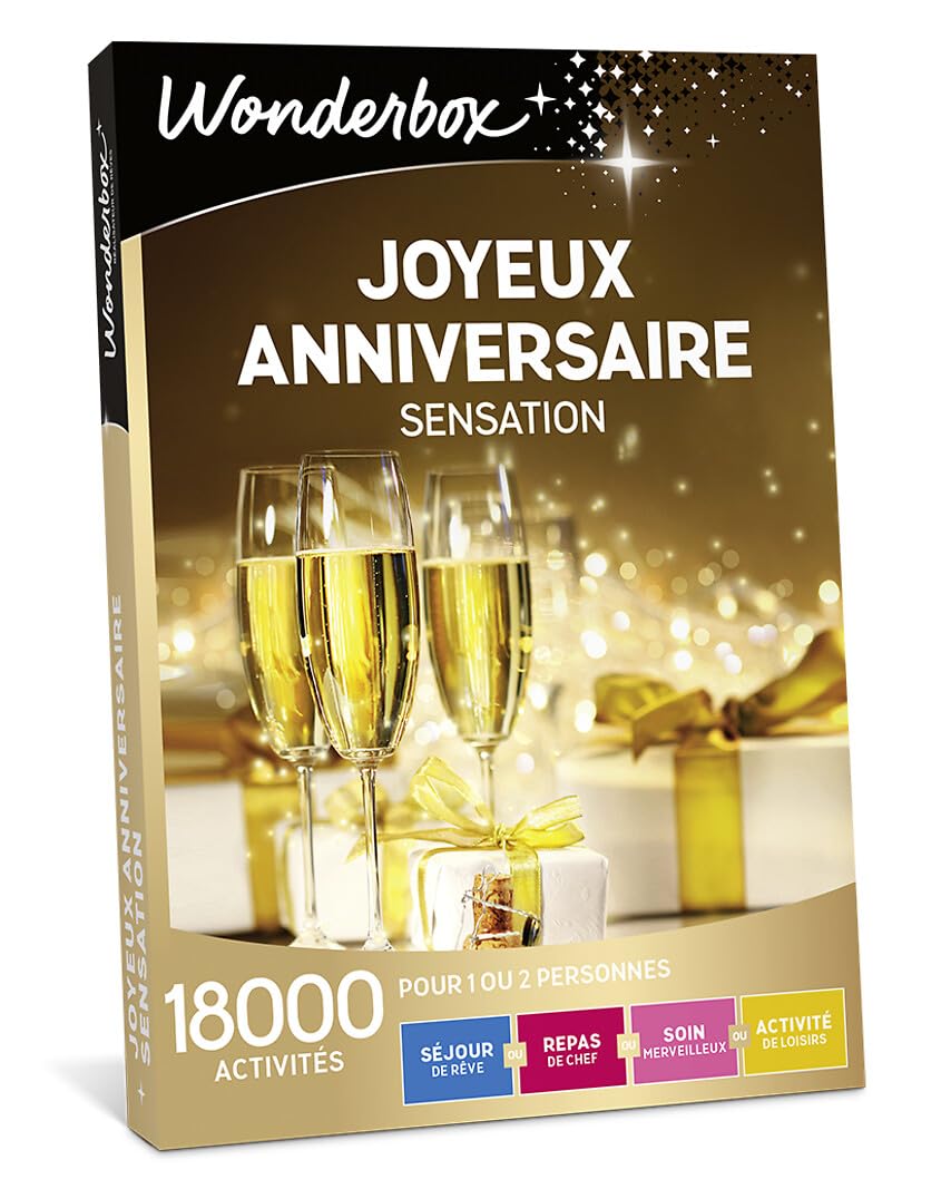 Wonderbox - Joyeux Anniversaire Sensation - Coffret Cadeau - Idée Cadeau Multi Activités