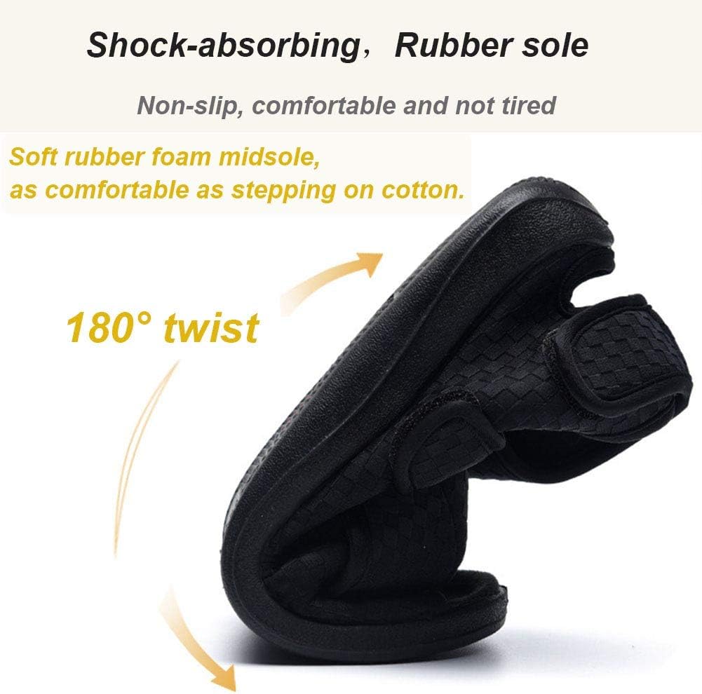 W&LESVAGO Extra Wide Open toe Diabetic Sandals for Men, Adjustable Width Edema Shoes, Comfortable Men Slippers for Elderly Swollen Feet - Image 4