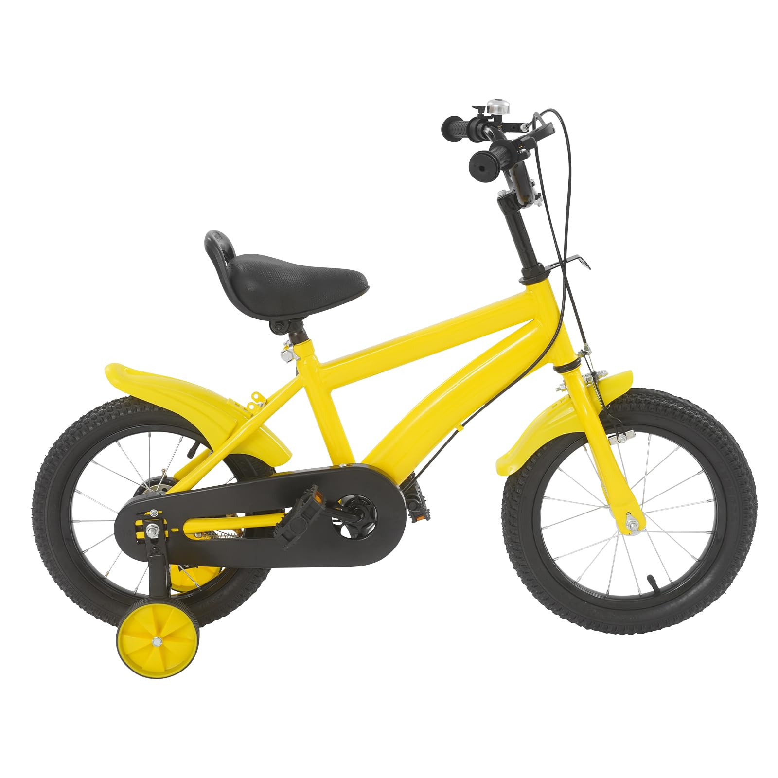Bicicletta per bambini da 14 pollici, da 3 a 6 anni, per ragazze e ragazzi, con parafango e freno combinato anteriore e posteriore, in acciaio al carbonio di alta qualità